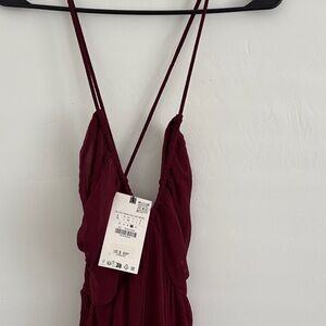 Burgundy Strappy jumpsuit